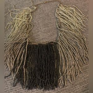 Elegant Black and Silver Beaded Necklace